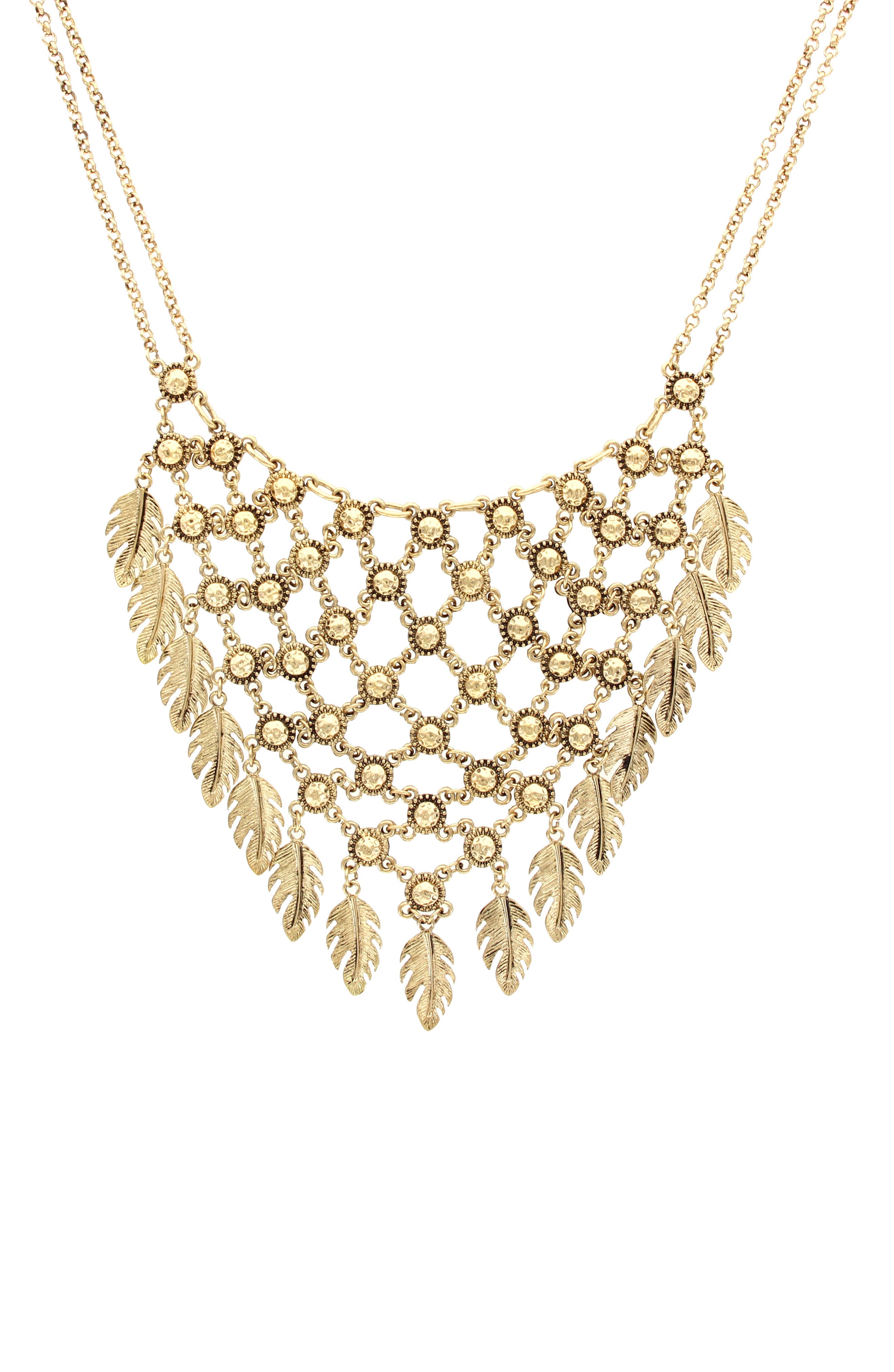 OLIVIA WELLES Feather Bib Necklace