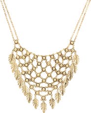 OLIVIA WELLES Feather Bib Necklace