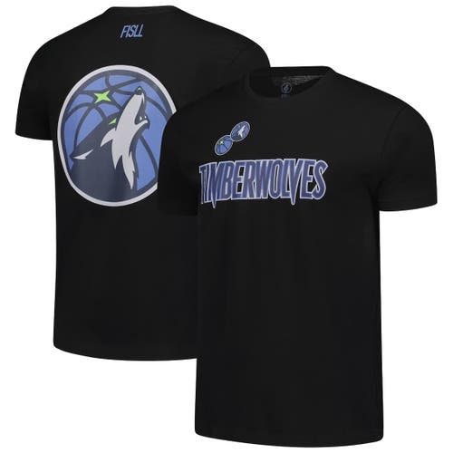 Fisll Unisex  Black Minnesota Timberwolves Oversize Logo T-shirt