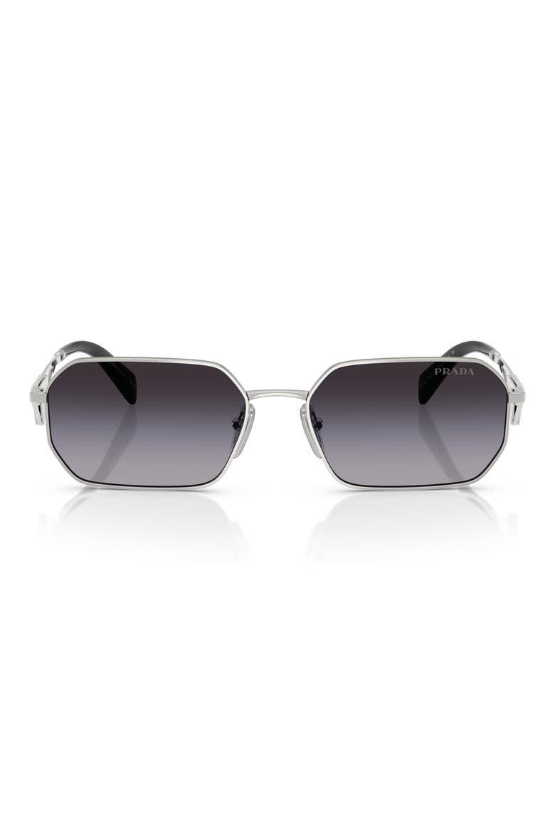 58mm Gradient Rectangular Sunglasses, Main, color, 1BC90A58 SILVER