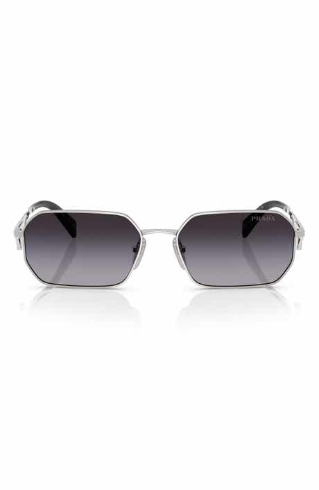 58mm Gradient Rectangular Sunglasses