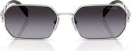 Prada 58mm Gradient Rectangular Sunglasses