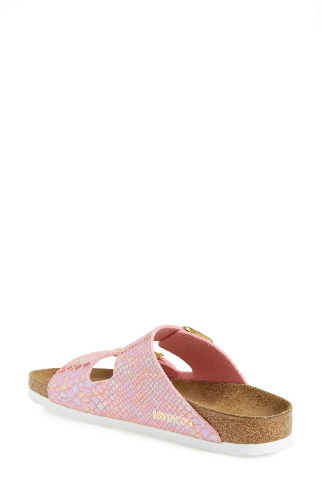 Arizona Birko-Flor Sandal, Alternate, color, SHINY SNAKE ROSE FAUX LEATHER