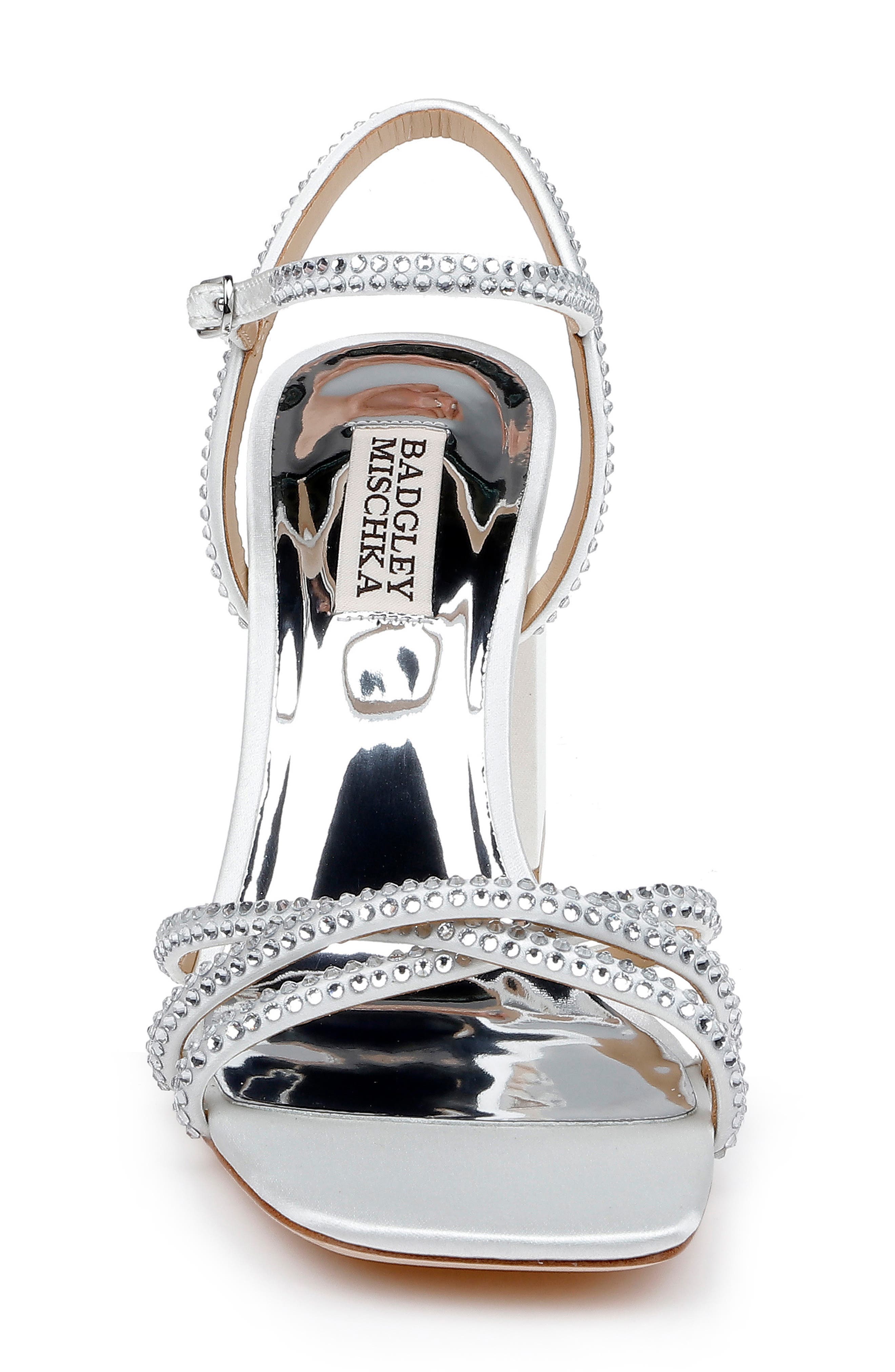 Badgley Mischka Collection Brixley Ankle Strap Sandal, Alternate, color, White Satin