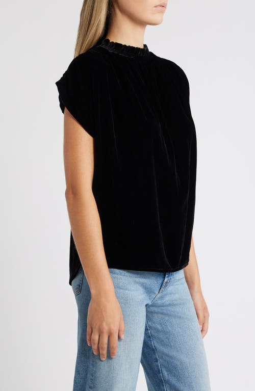 Wit & Wisdom Extended Sleeve Velvet Top In Black
