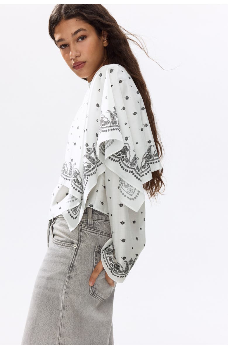 H&M Layered blouse, Alternate, color, White/Paisley-Patterned