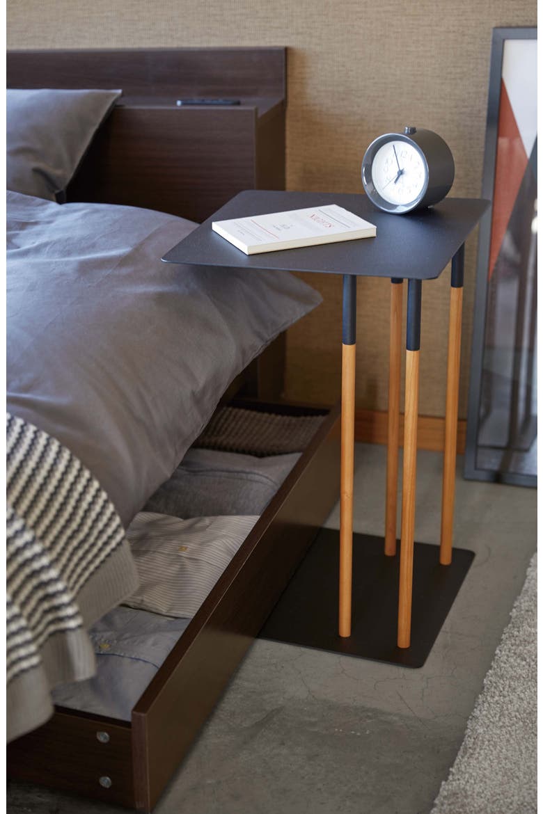 Sliding Side Table, Alternate, color, BLACK