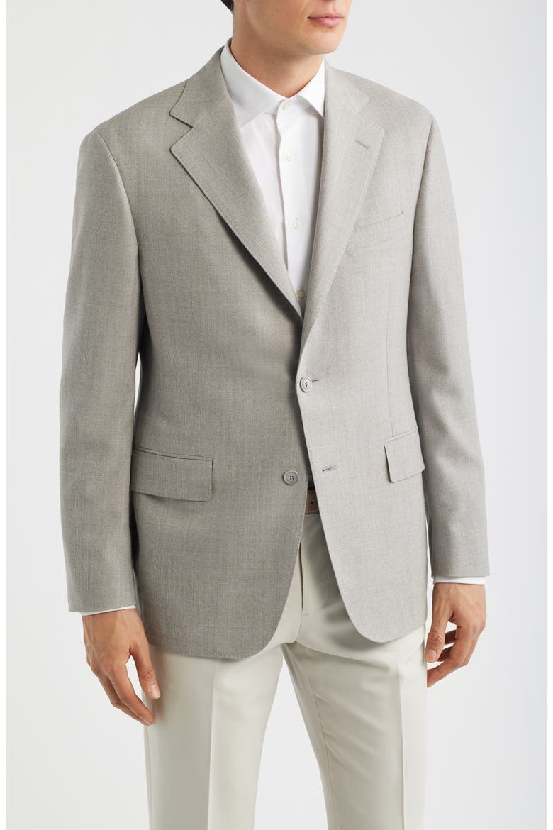 Weightless Light Grey Stretch Wool Suit Jacket, Main, color, LIGHT GREY
