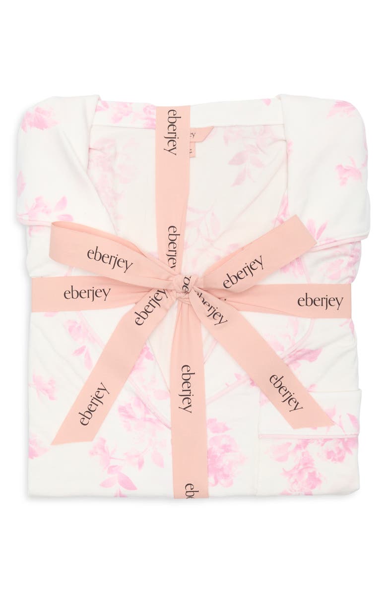 Eberjey Gisele Floral Jersey Short Pajamas, Alternate, color, Rose Garden Cameo /Pale Pink