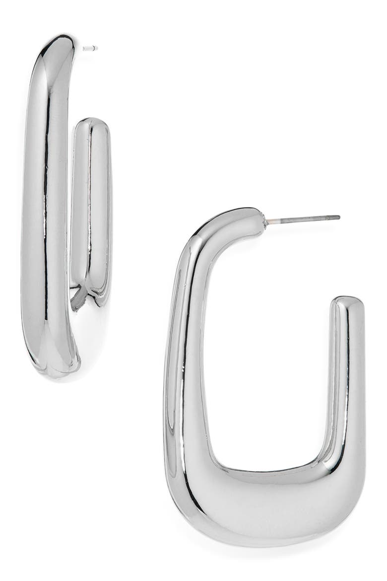 Hoop Earrings, Main, color, SILVER