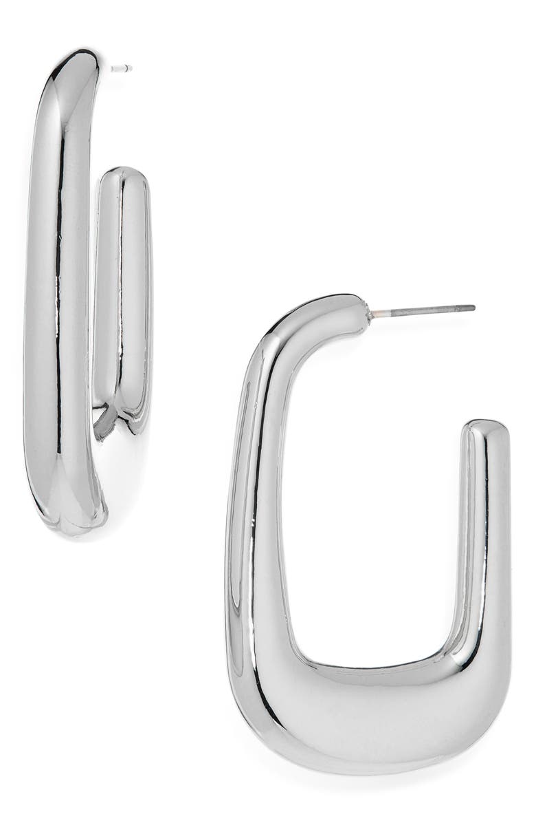 Cara Hoop Earrings, Main, color, Silver