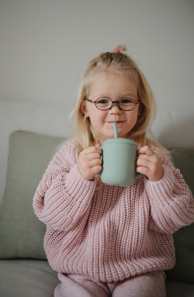 Mushie Deluxe Silicone Feeding Kit, Alternate, color, Vanilla Confetti/ Camb. Blue