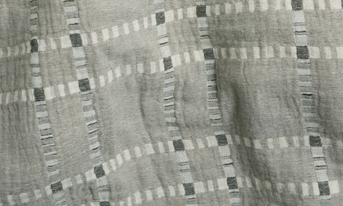 Parachute Grid Cotton & Wool Coverlet In Gray