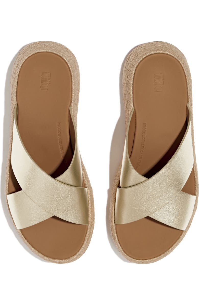 FitFlop F-Mode Espadrille Platform Slide Sandal, Alternate, color, Platino