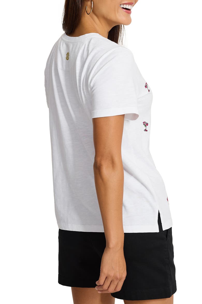 Hula Days Lux Embroidered T-Shirt, Alternate, color, WHITE