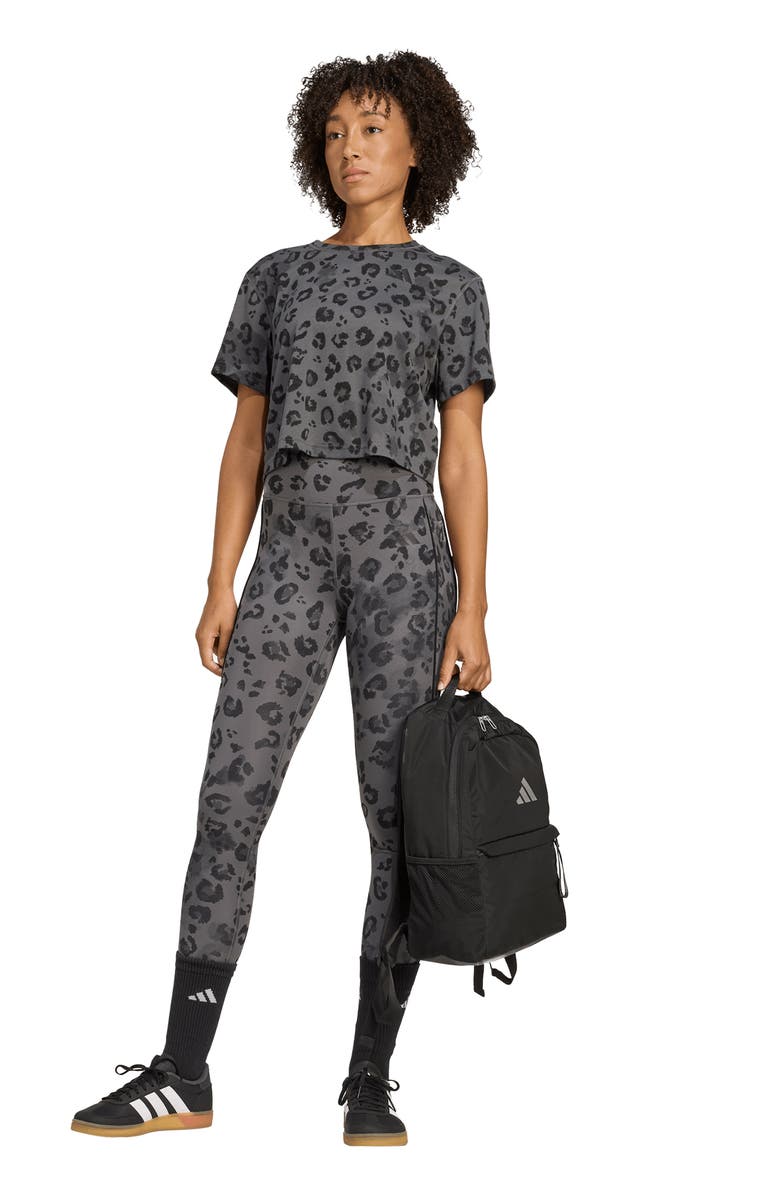 adidas Optime Essentials Leggings, Alternate, color, Grey/ Print