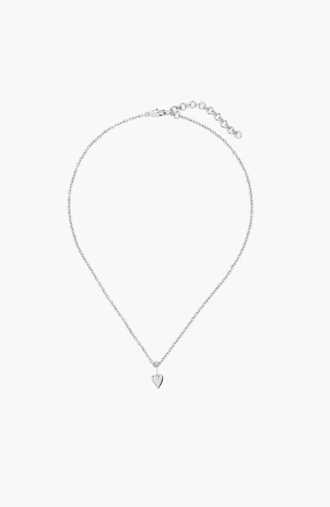 Loff Mini Heart Pin Choker In Silver