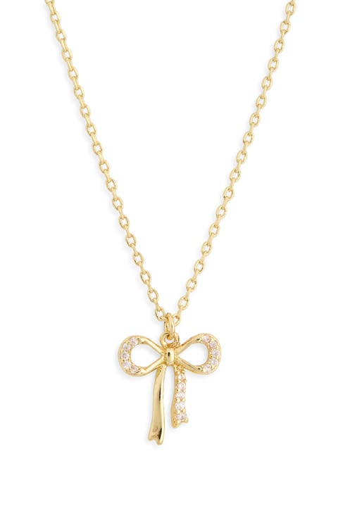 Cubic Zirconia Bow Pendant Necklace