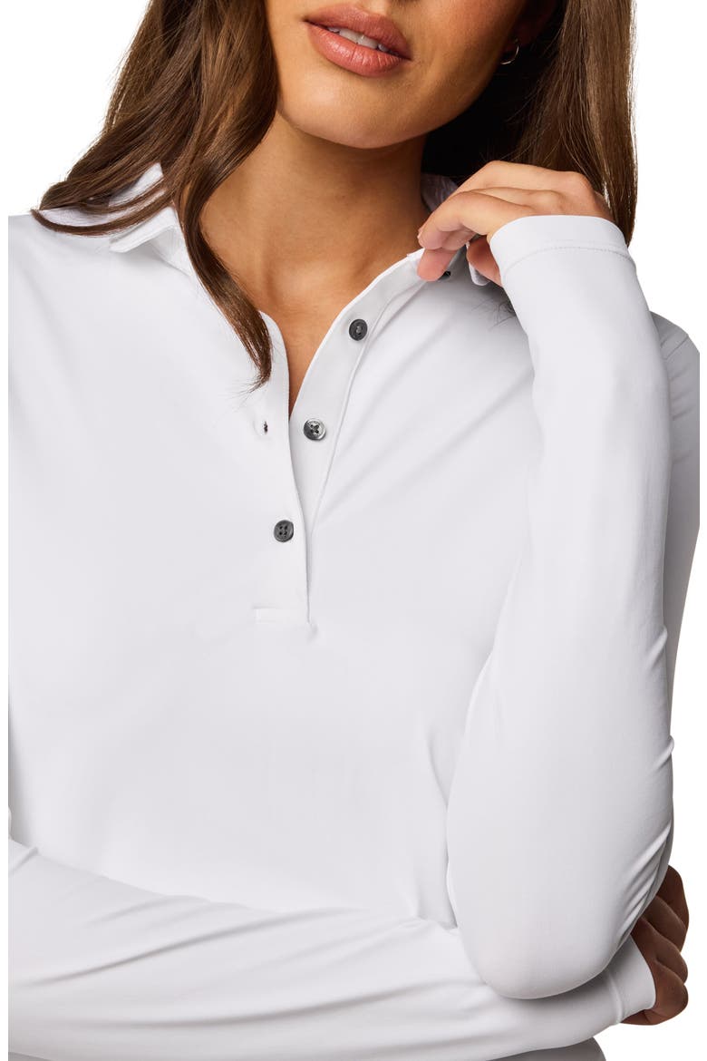 Scarlett Long Sleeve Stretch Nylon Polo, Alternate, color, ARCTIC
