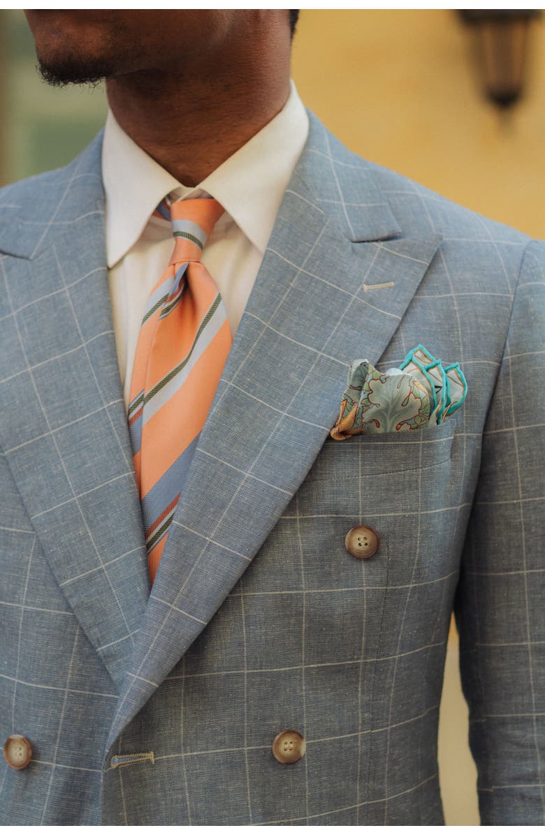 Elizabetta Londra - Silk Pocket Square for Men, Alternate, color, Aqua