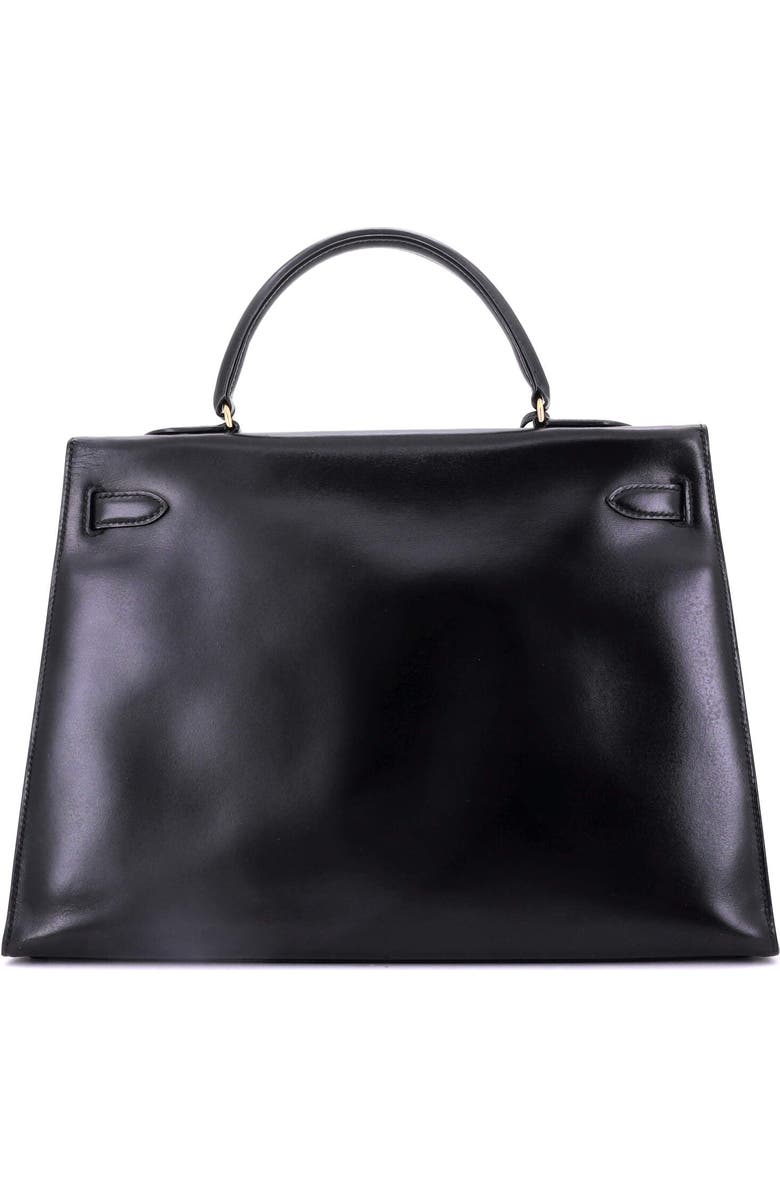 Pre-Owned Hermes Kelly Handbag Black Box Calf with Gold Hardware 35, Alternate, color,