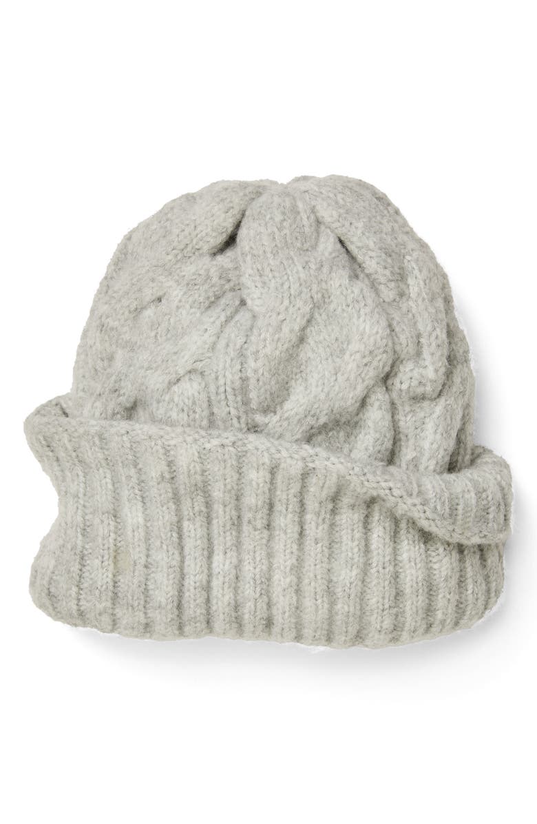 Free People Coast Line Cable Beanie, Main, color, Grey