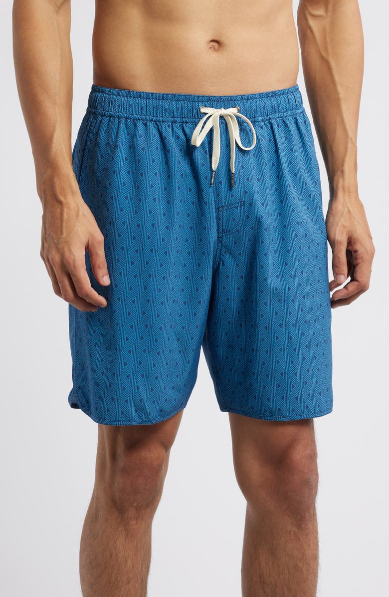 Fair Harbor The Anchor 8-Inch Swim Trunks, Main, color, Electric Blue Geo