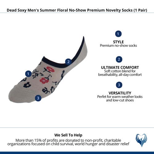 Dead Soxy Summer Floral No-show Premium Novelty Socks