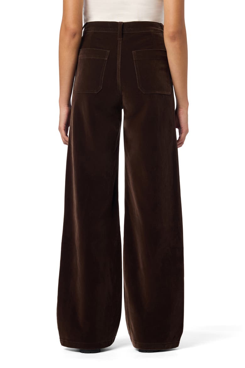 High Waist Patch Pocket Wide Leg Velveteen Pants, Alternate, color, DARK CHOCOLATE
