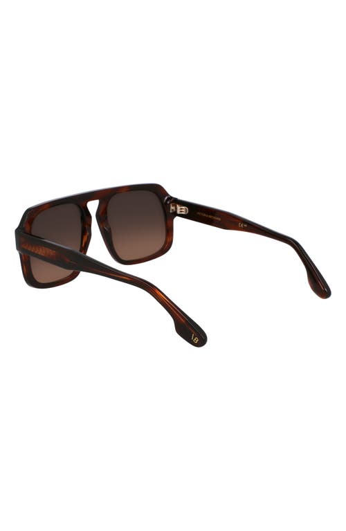 Victoria Beckham Chain Core Wire 53mm Gradient Modified Rectangular Sunglasses In Brown