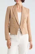 L'AGENCE Brooke Texture Double Breasted Crop Blazer