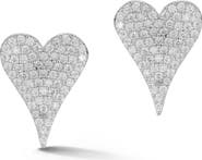 SPHERA MILANO GLAZE JEWELRY Pavé CZ Heart Stud Earrings