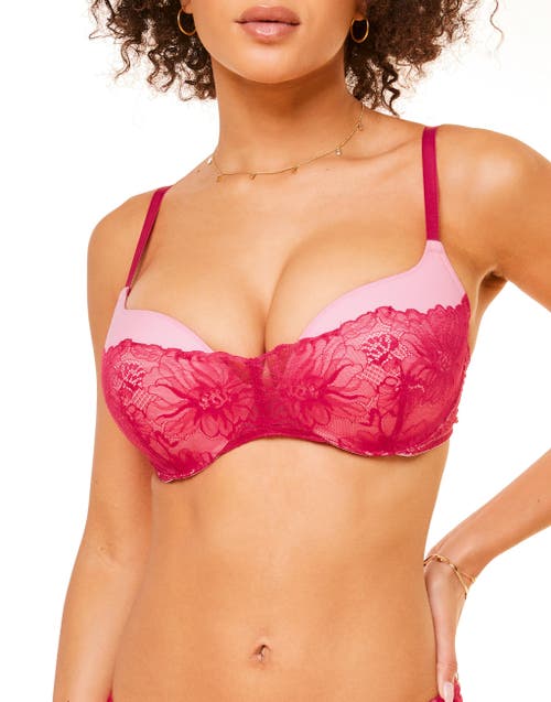 Adore Me Cyla Push Up Plunge Bra in Medium Pink at Nordstrom, Size 36Dd