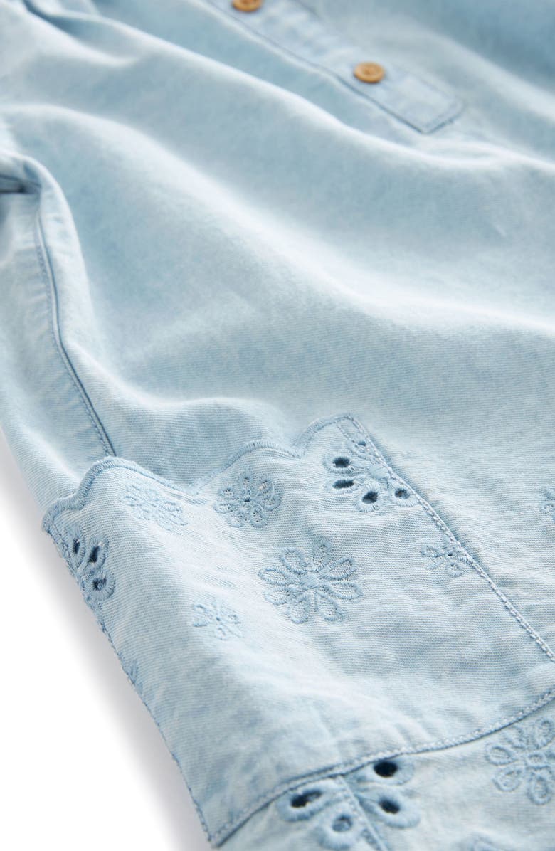 NEXT Kids' Eyelet Cotton Denim Romper, Alternate, color, 