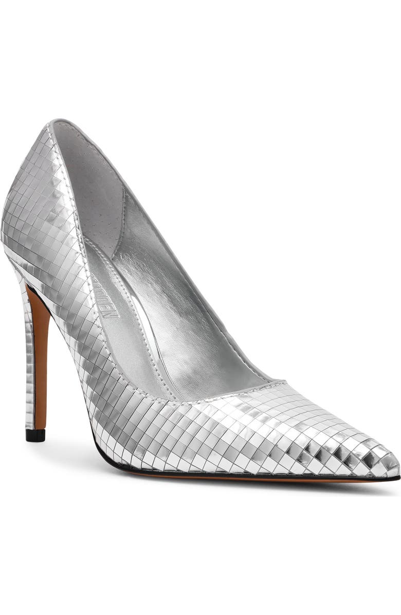 Steve Madden Noir Pointed Toe Pump, Main, color, Silver Disco
