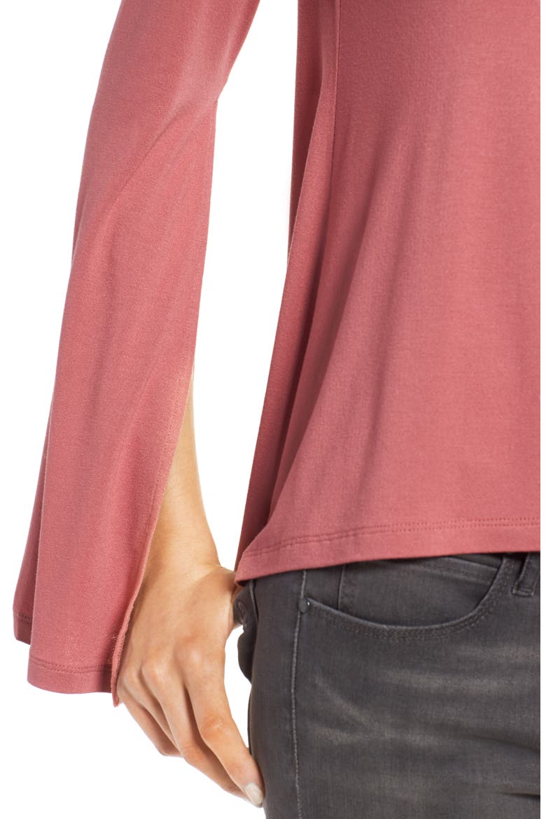 Split Sleeve Tee, Alternate, color, PINK MAUVE