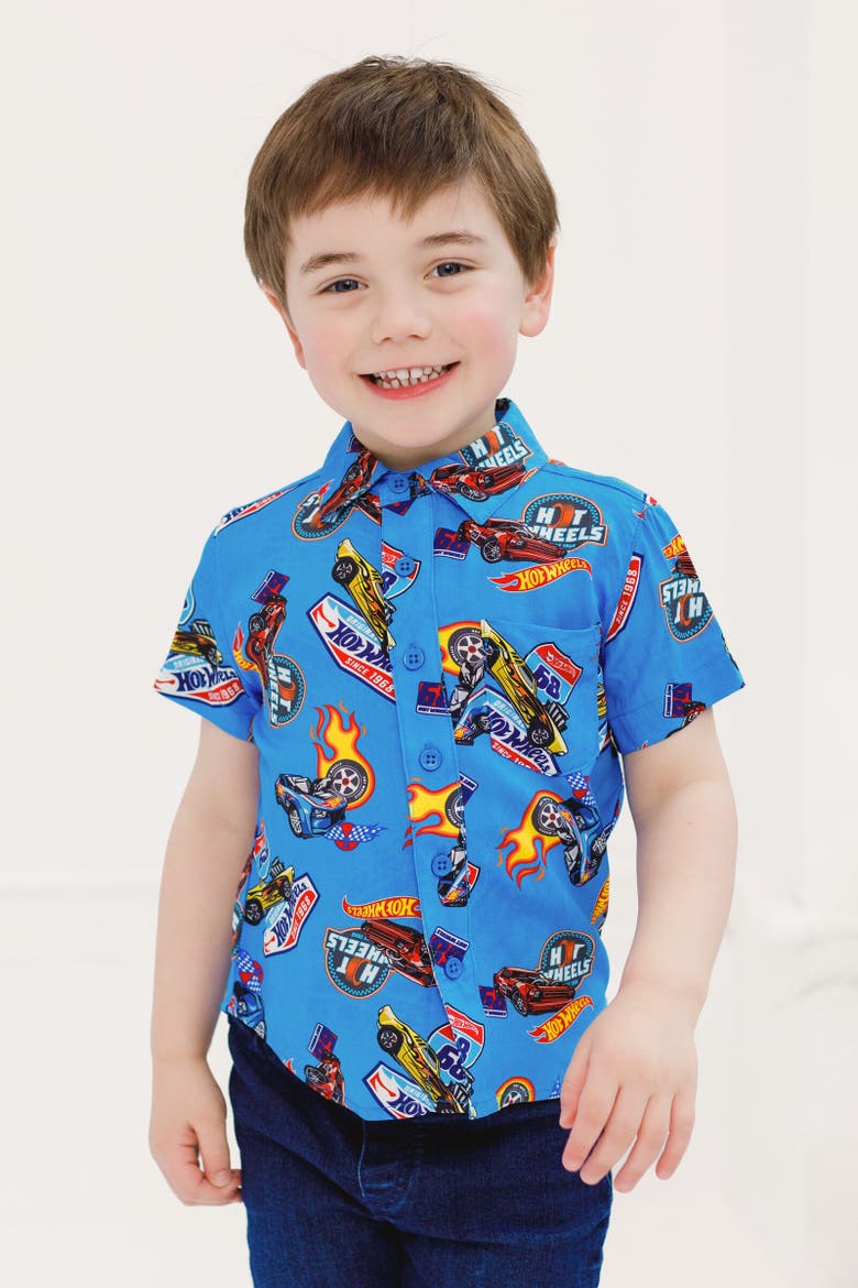 Short Sleeve Button Down Shirt, Alternate, color, Blue