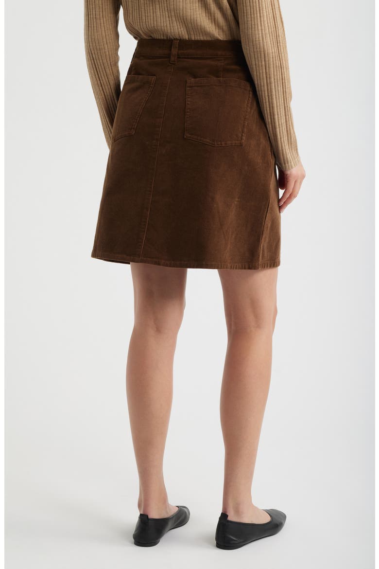 Stretch Organic Cotton Skirt, Alternate, color, MAHOGANY