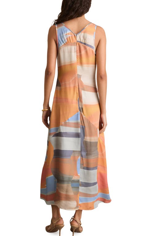 Reiss Coral Sunset Print Sleeveless Slip Dress