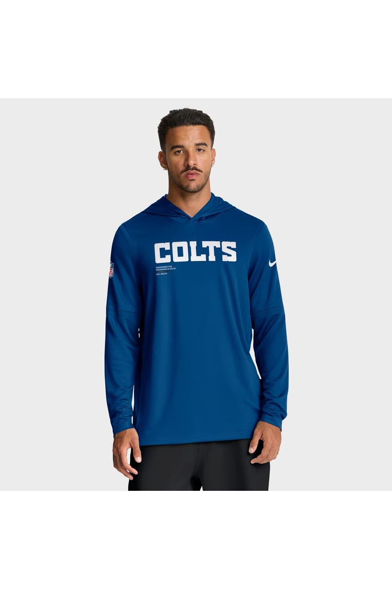Men's Nike Royal Indianapolis Colts Sideline Pure Fury Performance Long Sleeve Hoodie T-Shirt, Main, color, Royal