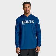 Nike Men's Nike Royal Indianapolis Colts Sideline Pure Fury Performance Long Sleeve Hoodie T-Shirt