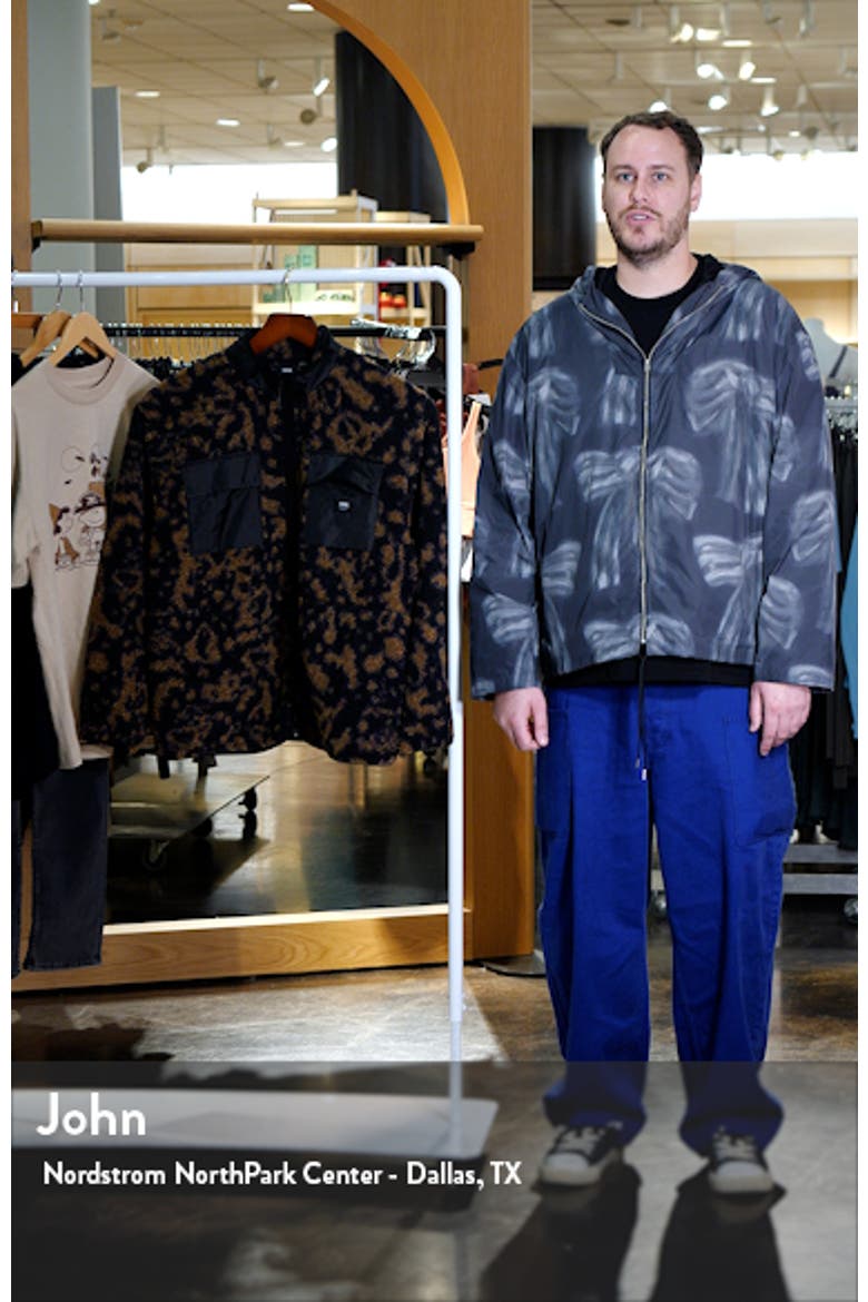 Debrusk Loose Fit Leopard Print Fleece Jacket (Men) | Nordstrom