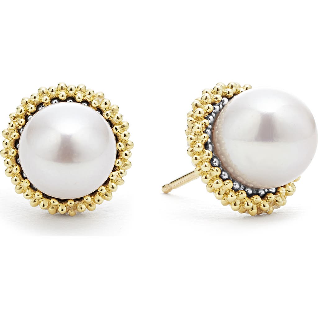 Lagos Luna Pearl Lux Stud Earrings In Gold