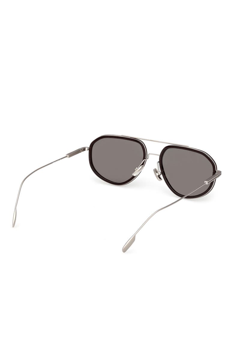 56mm Navigator Sunglasses, Alternate, color, PALLADIUM/ DARK BROWN / SMOKE