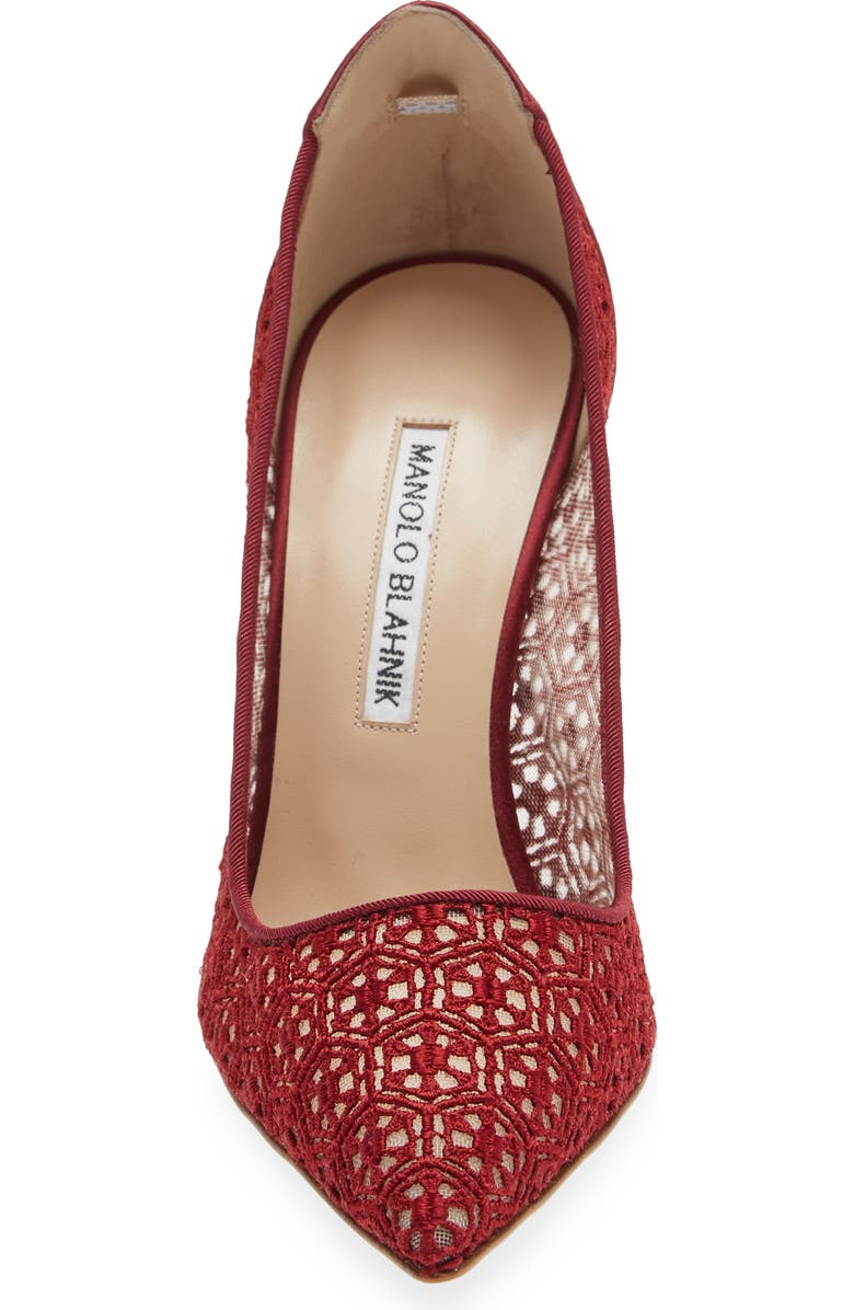 Manolo Blahnik BB Pointed Toe Lace Pump, Alternate, color,