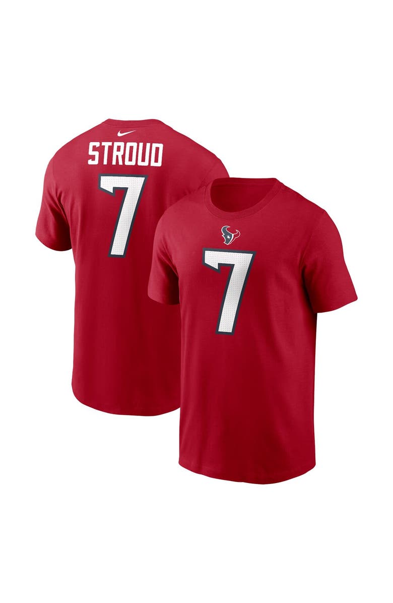 Nike Men's Nike C.J. Stroud Red Houston Texans Player Name & Number T-Shirt, Main, color, Red