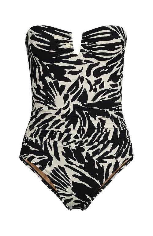 LANDS' END LANDS' END SLENDER SUIT TUMMY CONTROL U-WIRE BANDEAU ONE PIECE SWIMSUIT