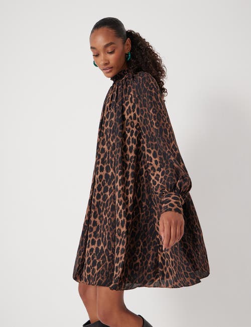 Hush Printed Chiffon Mini Dress In Brown