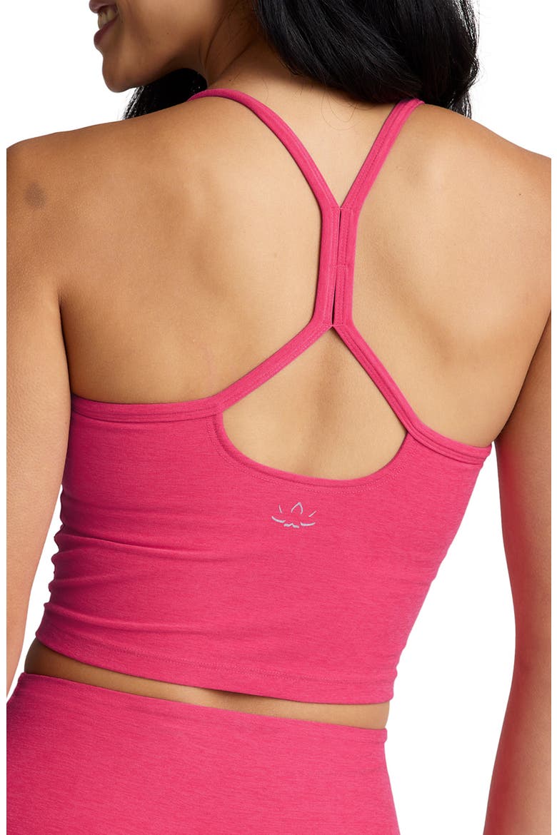 Space Dye Slim Racerback Crop Tank, Alternate, color, VIVID PINK HEATHER