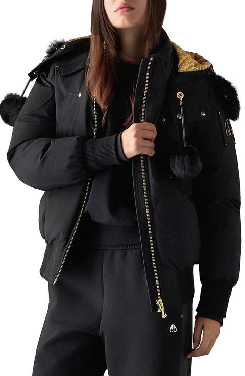 Original Debbie Bomber Down Jacket with Genuine Shearling Trim
